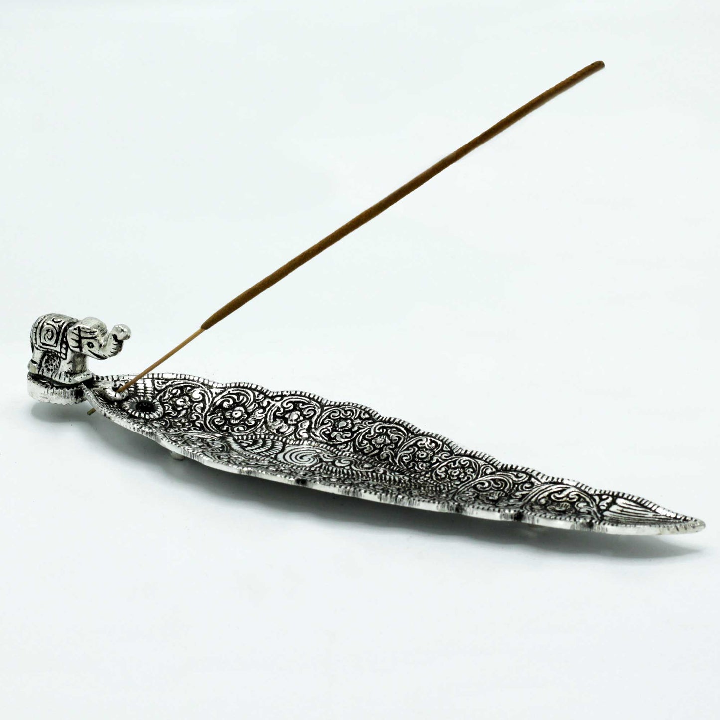 Aluminium Elephant Long Incense Holder - 20cm