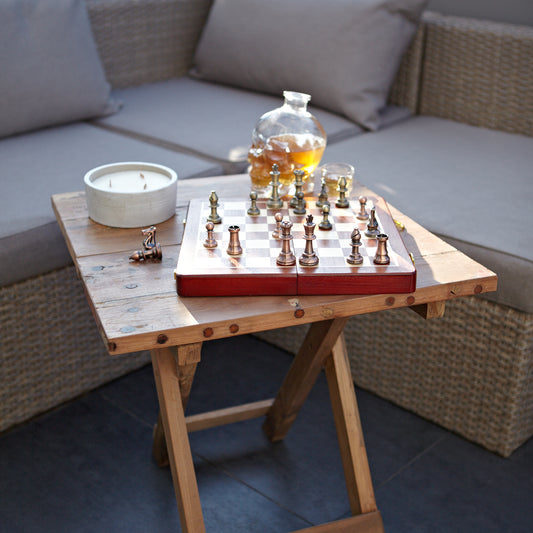 Square Folding Coffee Table - Recycled Wood