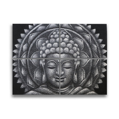 Set of 4 Buddha Mandala Canvas Art