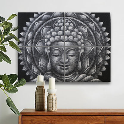 Set of 4 Buddha Mandala Canvas Art