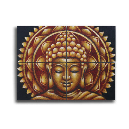 Set of 4 Buddha Mandala Canvas Art