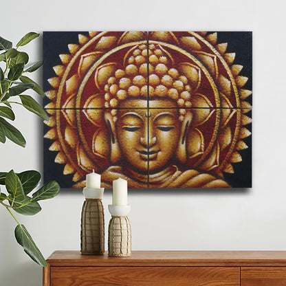 Set of 4 Buddha Mandala Canvas Art