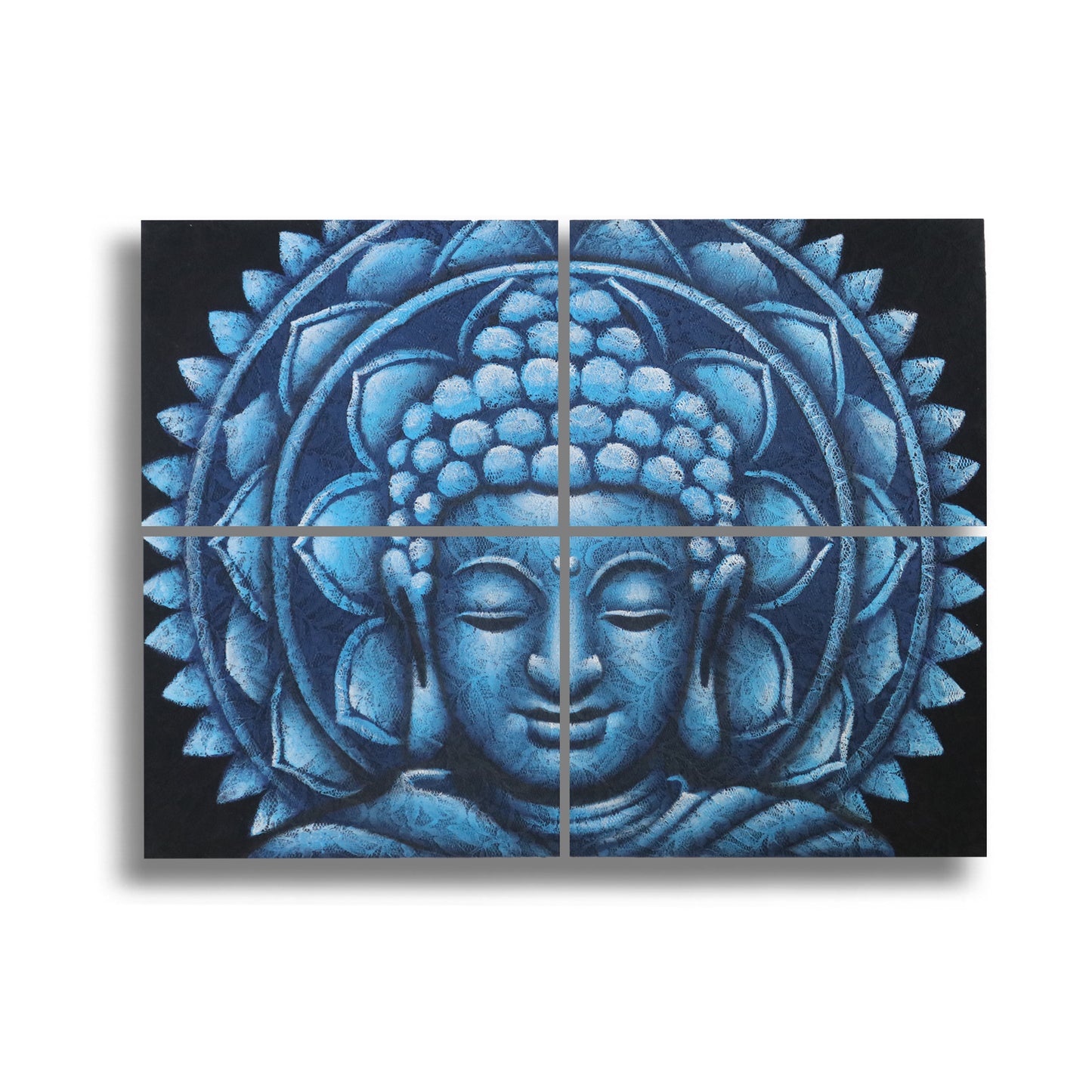 Set of 4 Buddha Mandala Canvas Art