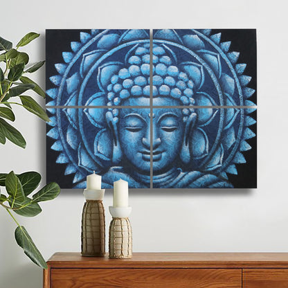 Set of 4 Buddha Mandala Canvas Art