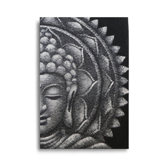 Half Buddha & Mandala Canvas Art