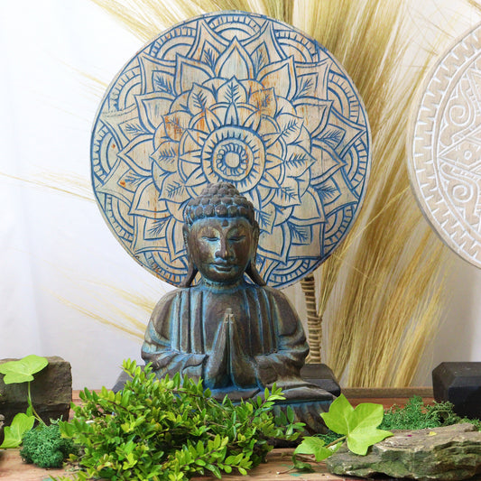 Buddha Feng Shui Set - Blue Flower Mandala