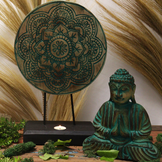 Buddha Feng Shui Set - Green Buddha Knot