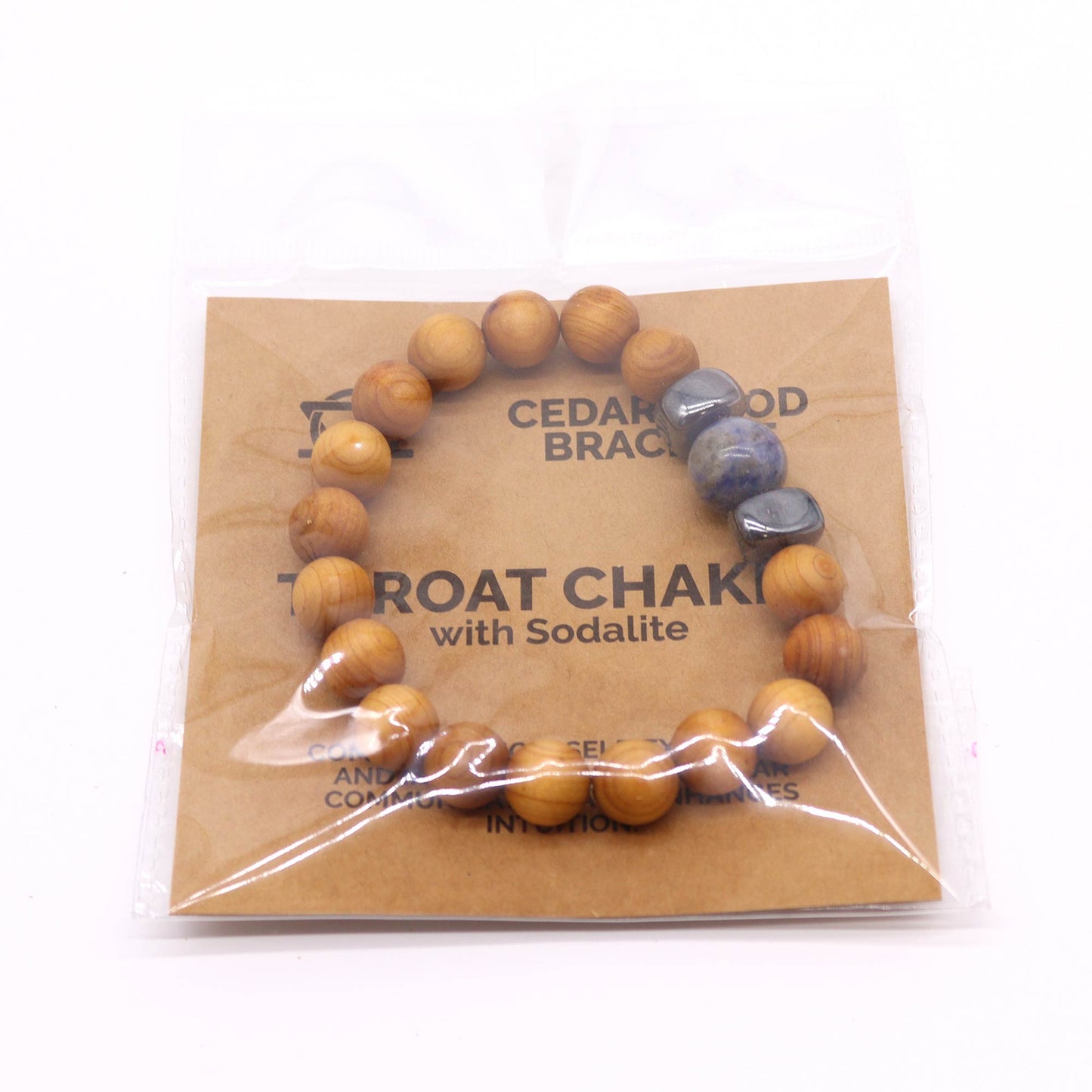 Cedarwood Throat Chakra Bangle - Sodalite