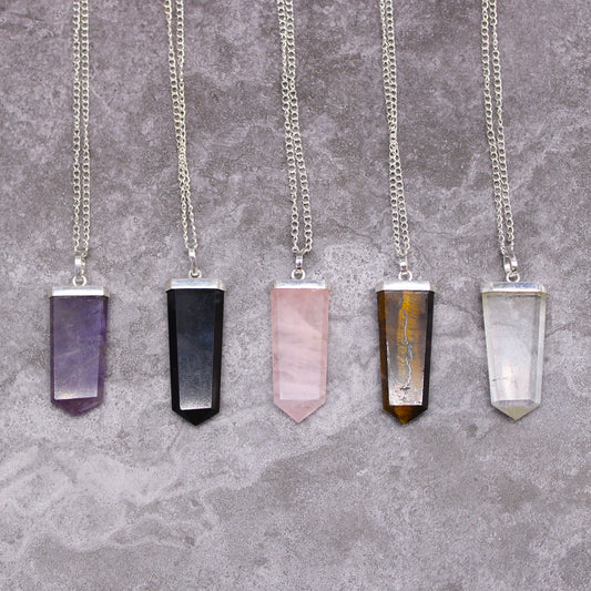 Gemstone Flat Pencil Pendant