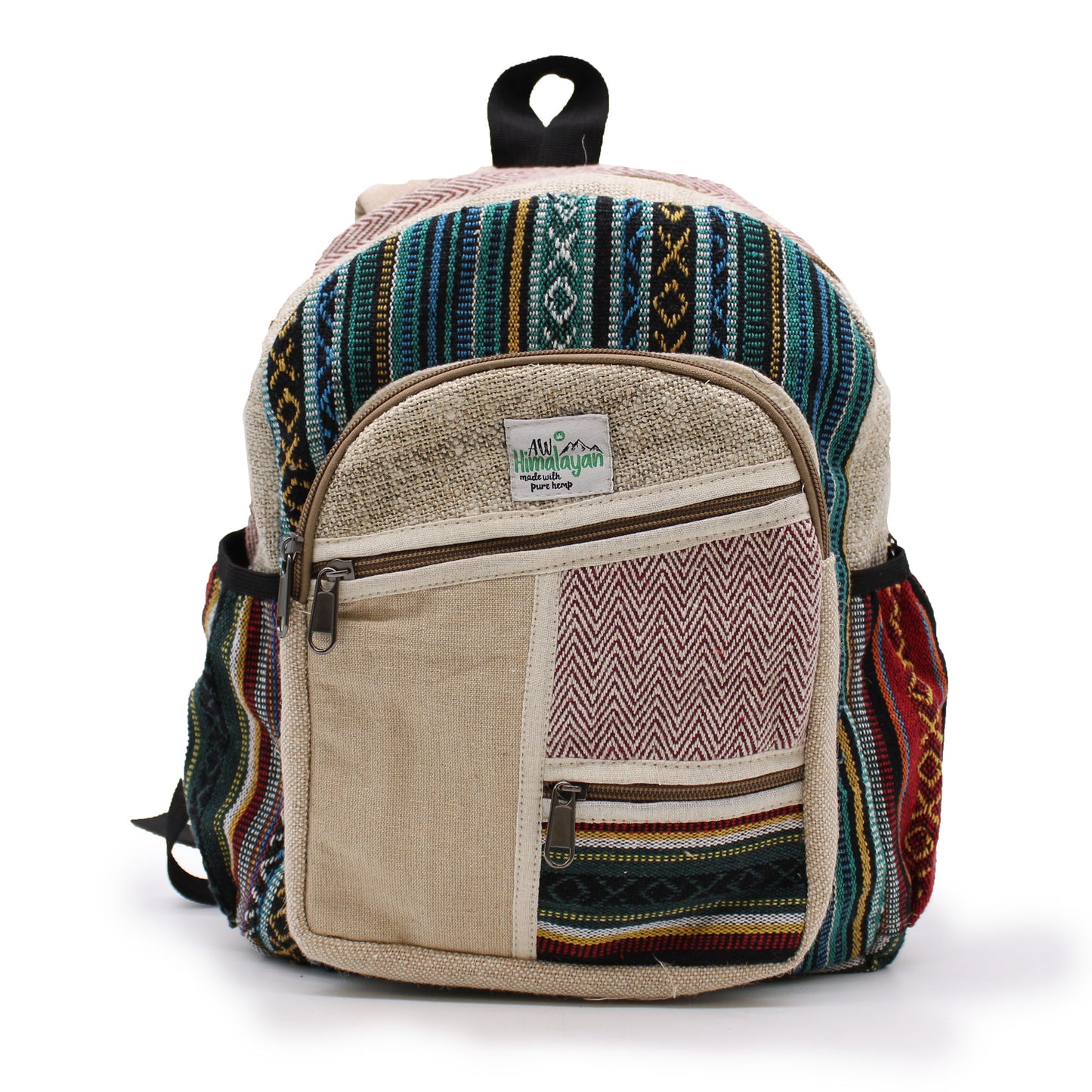 Small Hemp Backpack - Zig Zag Zips