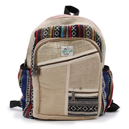 Small Hemp Backpack - Zig Zag Zips