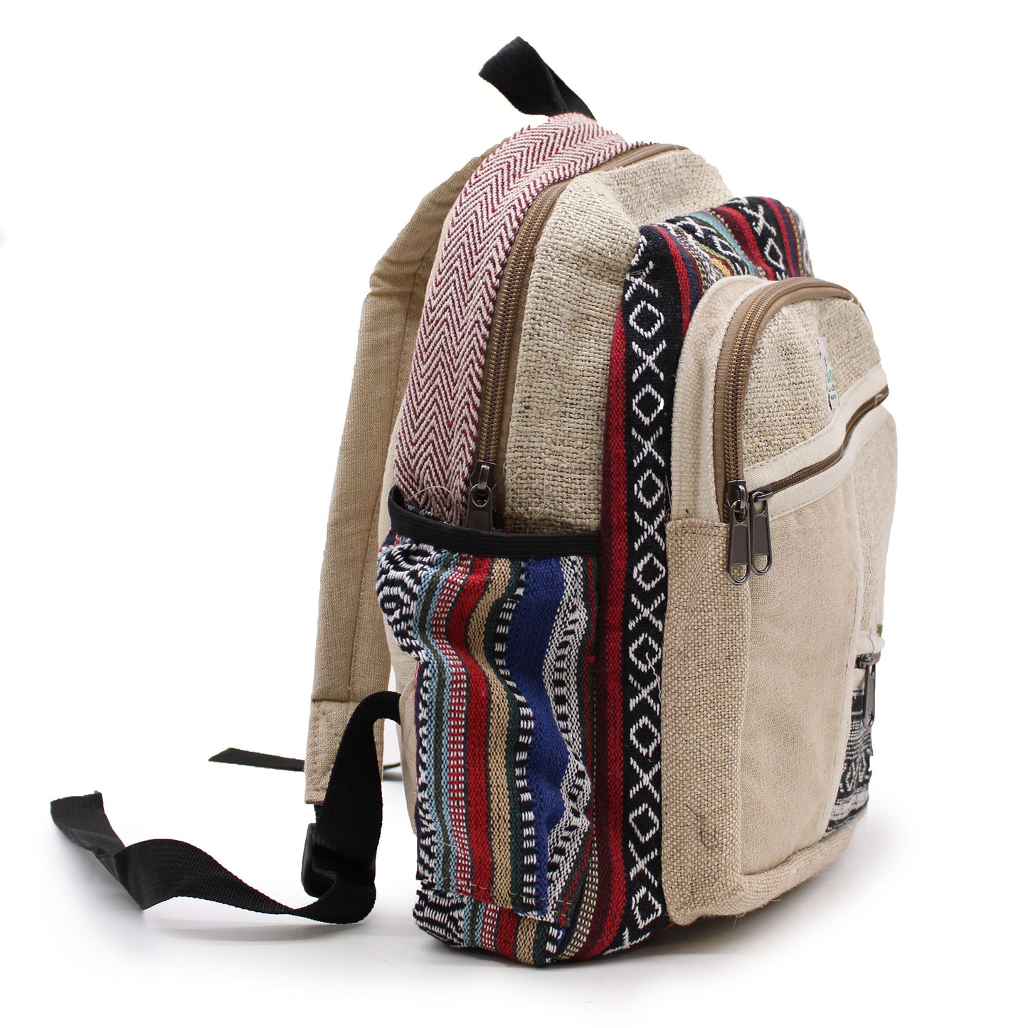 Small Hemp Backpack - Zig Zag Zips