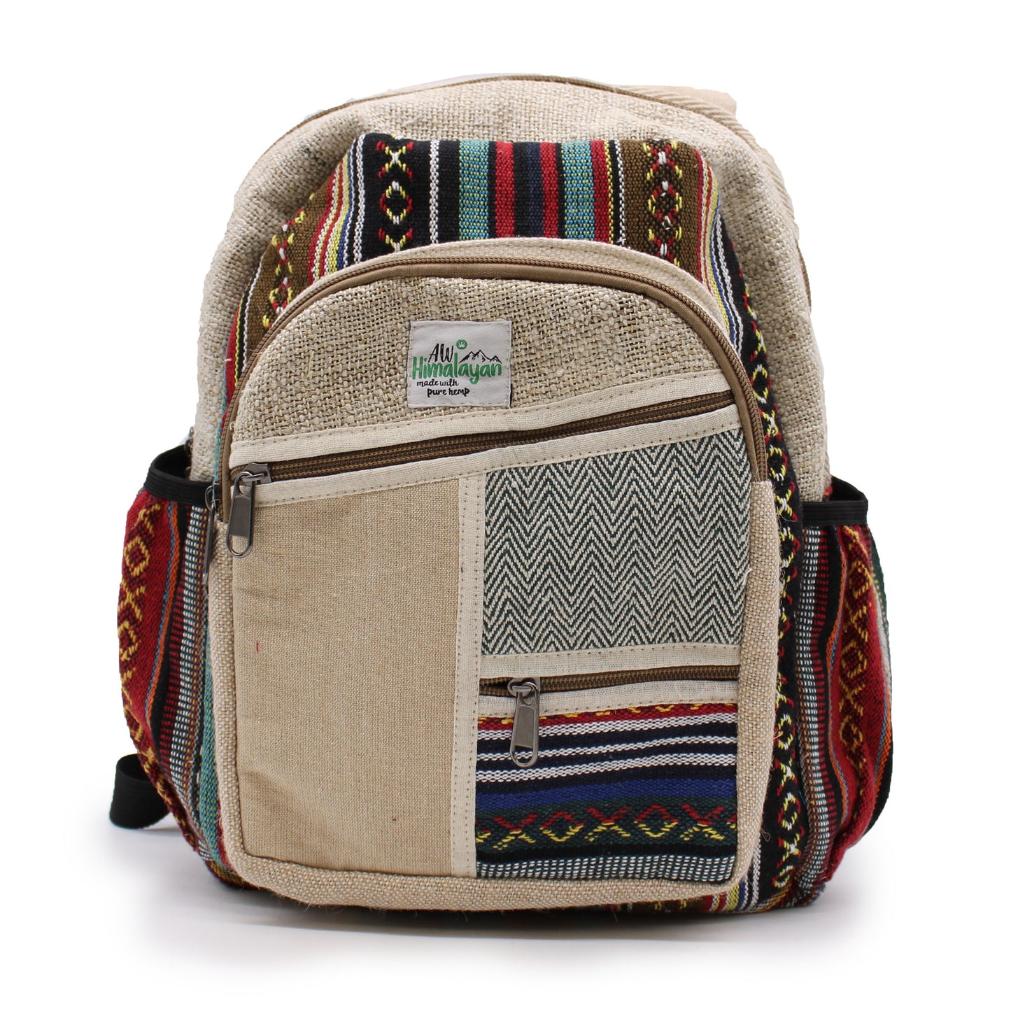 Small Hemp Backpack - Zig Zag Zips