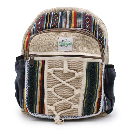 Small Hemp Backpack - Rope & Pockets