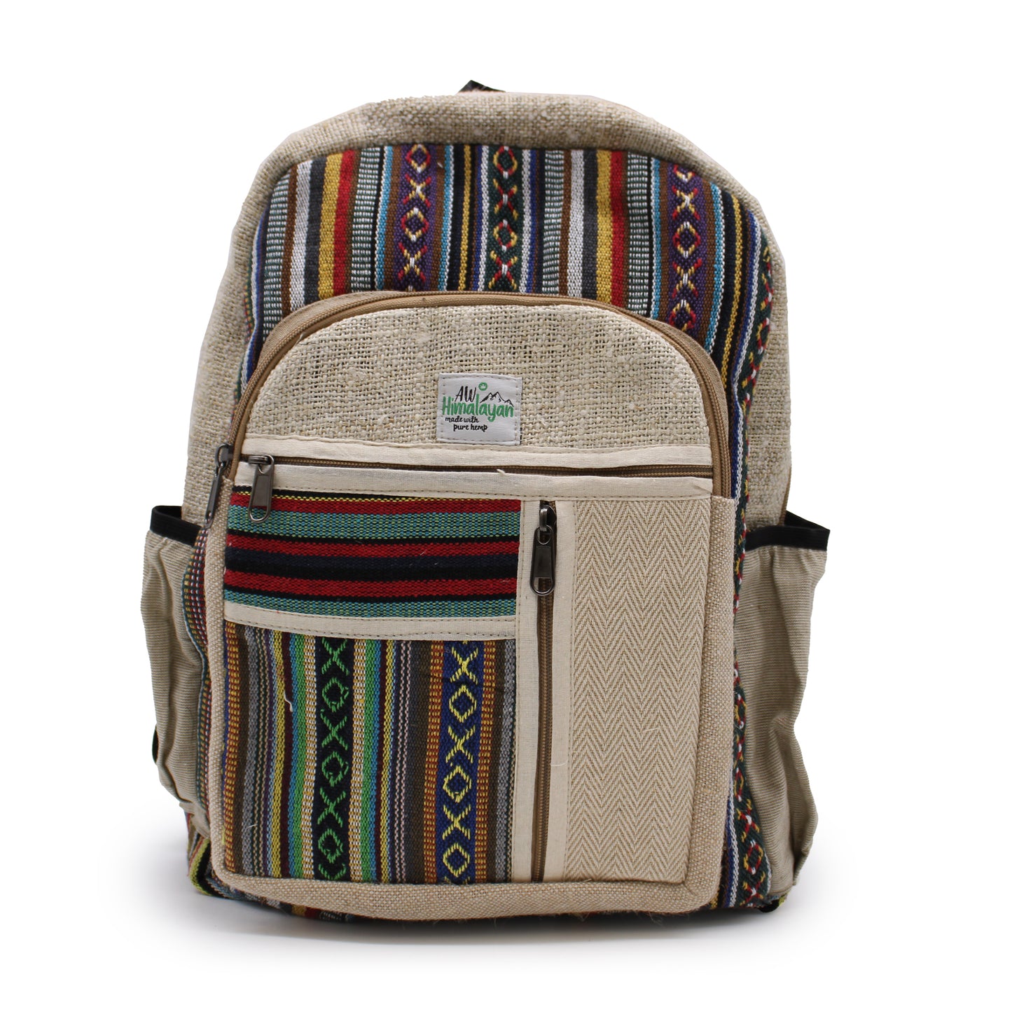 Large Hemp Backpack - Straight Zips