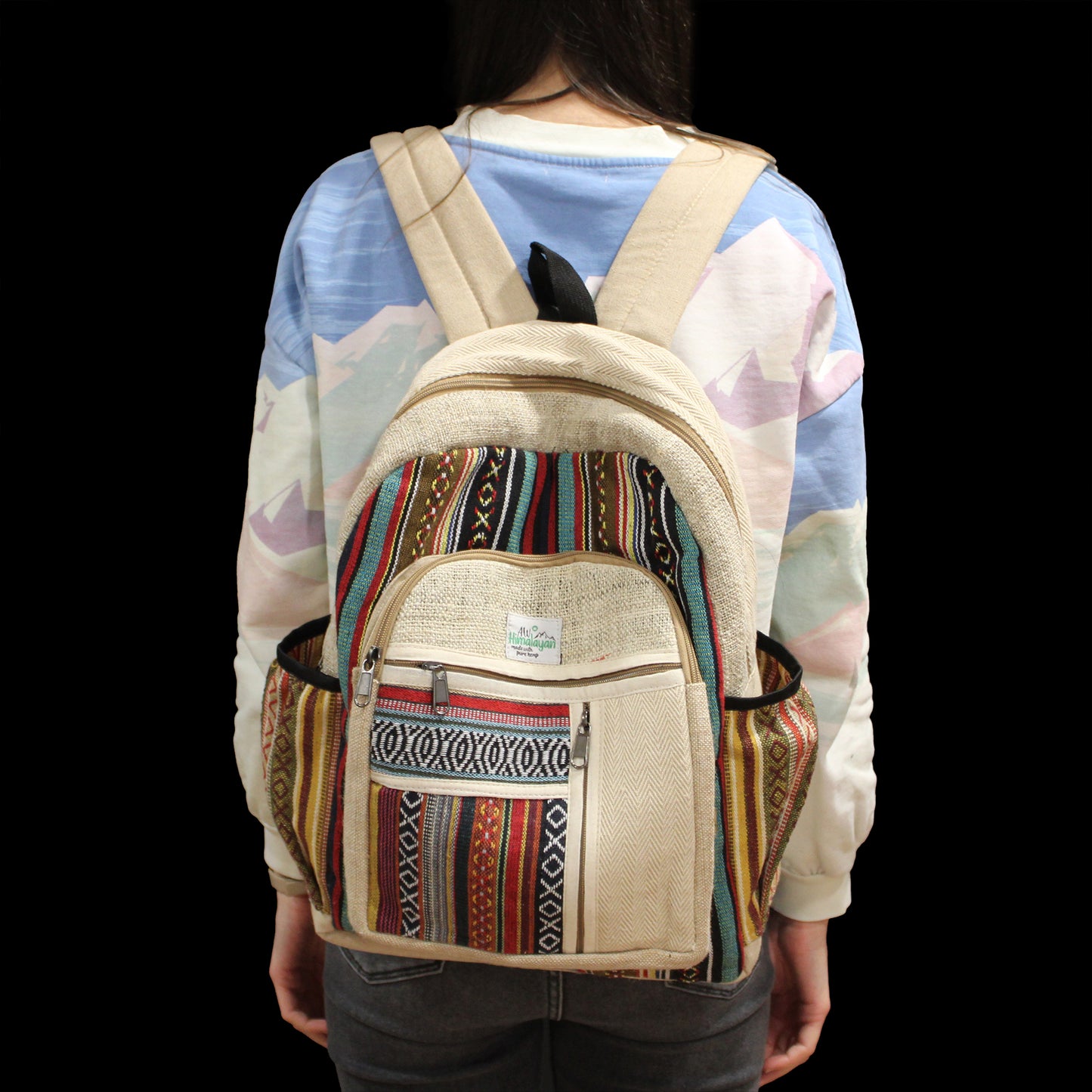 Large Hemp Backpack - Straight Zips