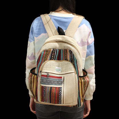 Large Hemp Backpack - Straight Zips