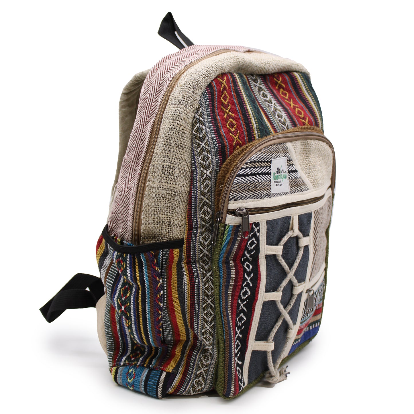 Large Hemp Backpack - Rope & Pockets