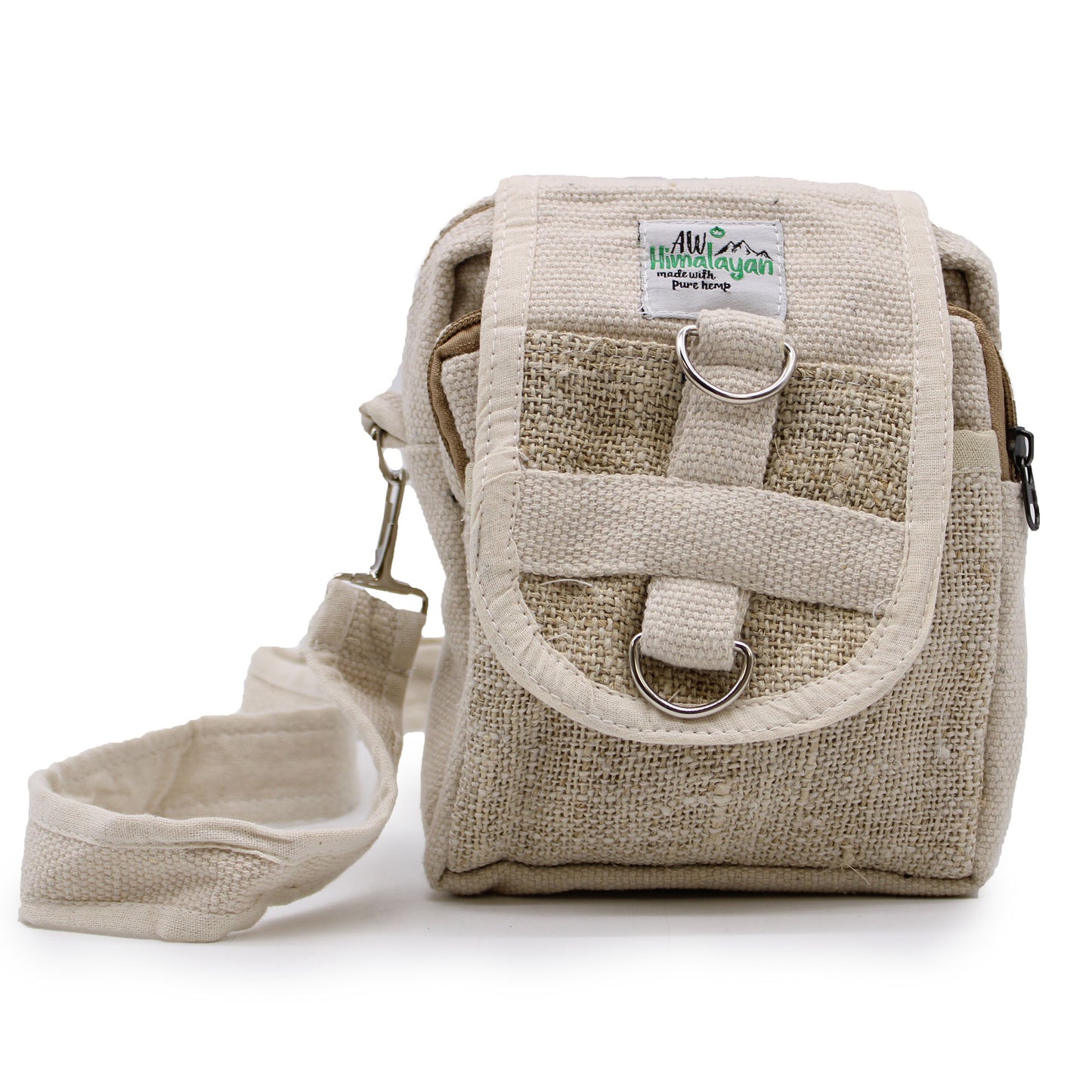 Ethically Crafted Hemp & Cotton Travel Cross Body Bag - Light & Eco-Friendly