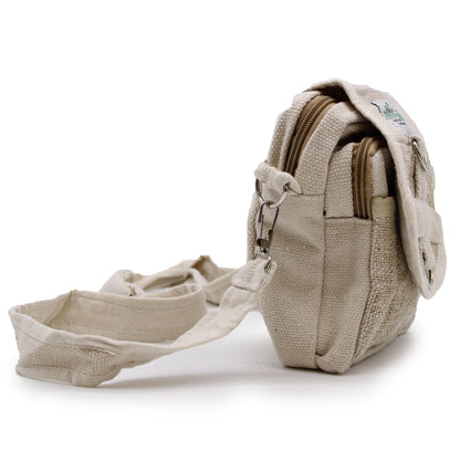 Ethically Crafted Hemp & Cotton Travel Cross Body Bag - Light & Eco-Friendly