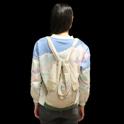 Eco-Friendly Hemp & Cotton Backpack - Ethically Handcrafted in Kathmandu