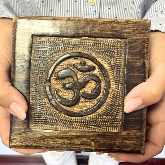 Hand Engraved Wooden Storage Box