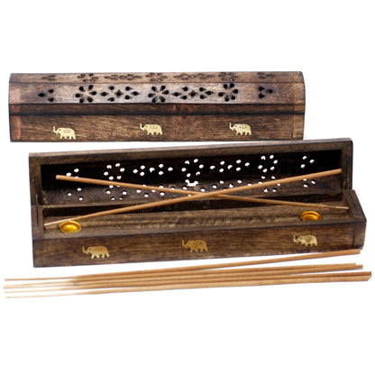 Incense Stick & Cone Smoke Boxes - Natural Mango Wood