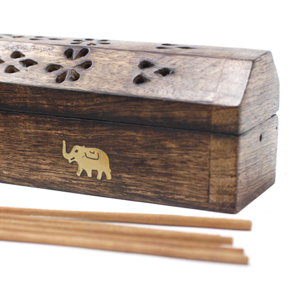 Incense Stick & Cone Smoke Boxes - Natural Mango Wood