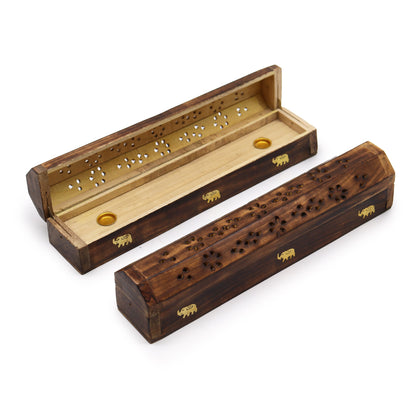 Incense Stick & Cone Smoke Boxes - Natural Mango Wood