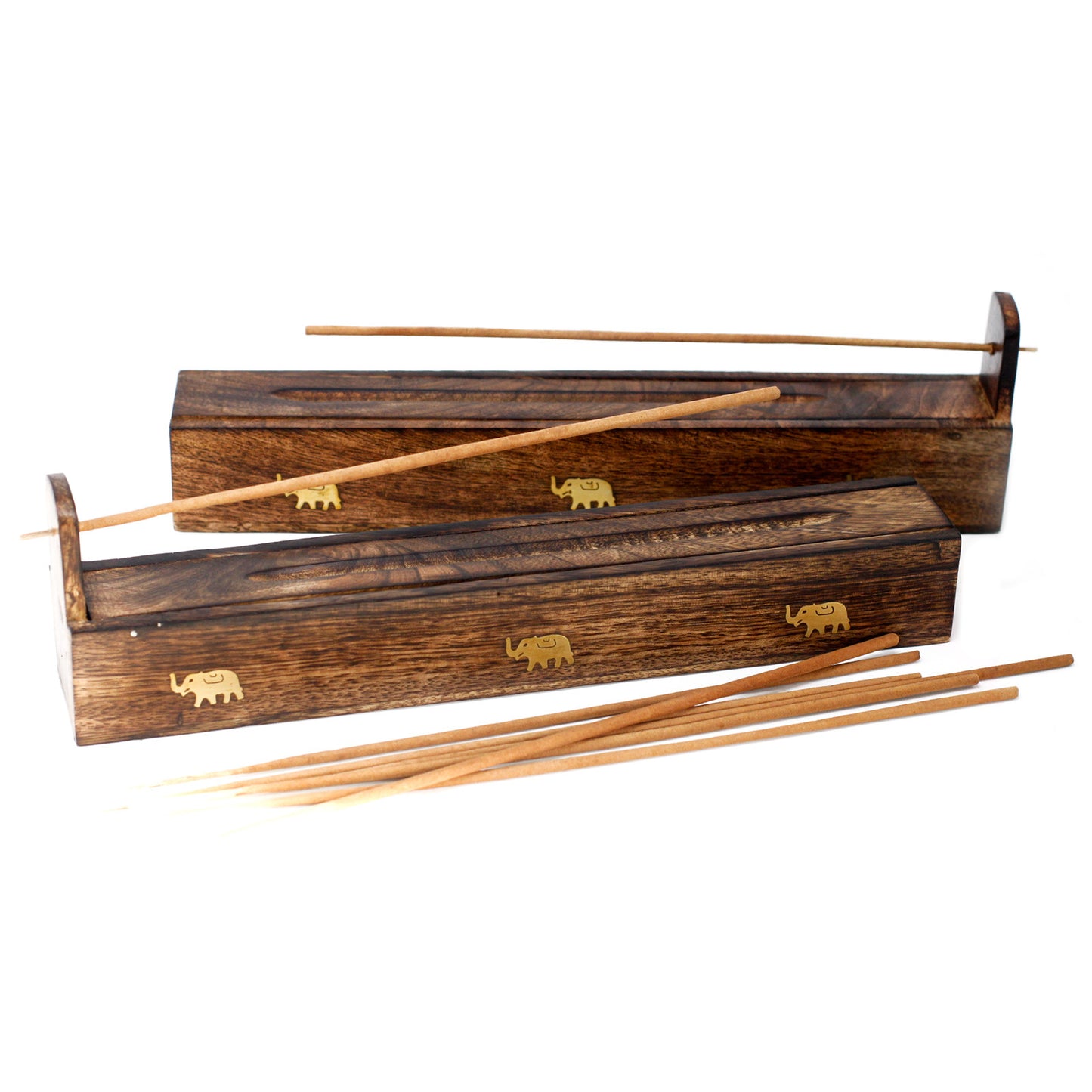 Mango Wood Incense Box - Elephant