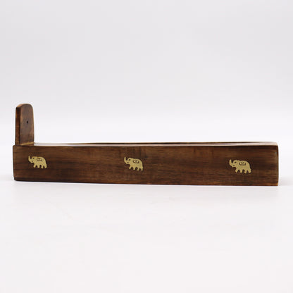 Mango Wood Incense Box - Elephant