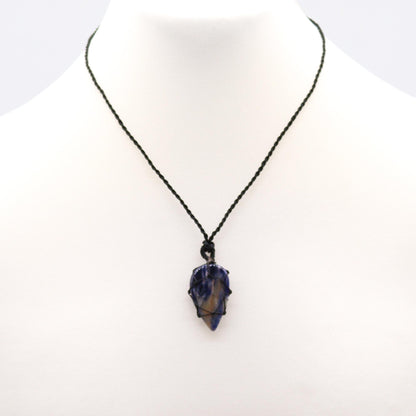 Laced Gemstone Teardrop Pendant - Soladite