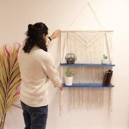 Handmade Macrame Hanging Shelves