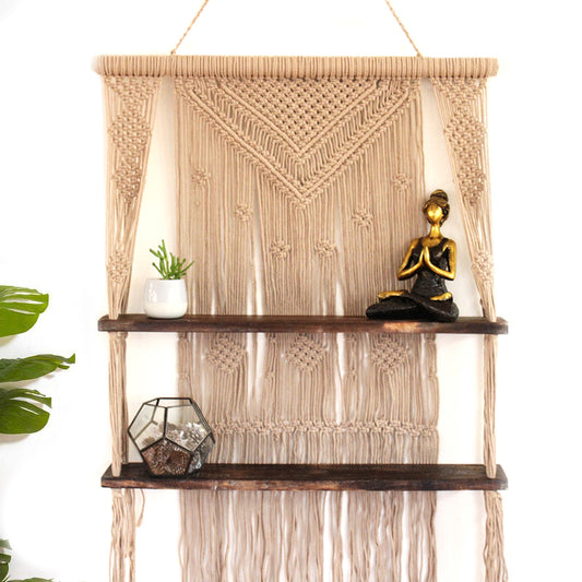 Handmade Macrame Hanging Shelves