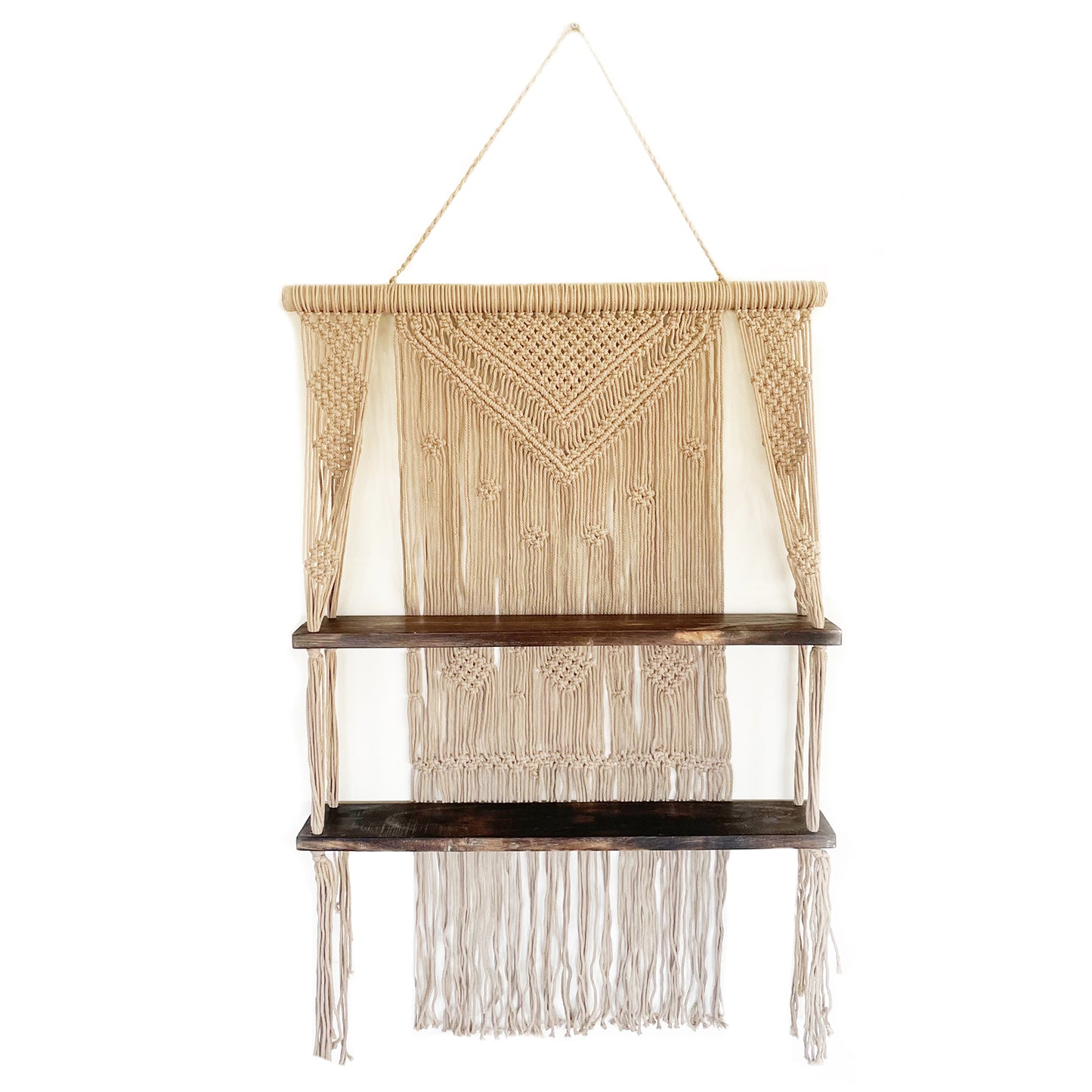 Handmade Macrame Hanging Shelves