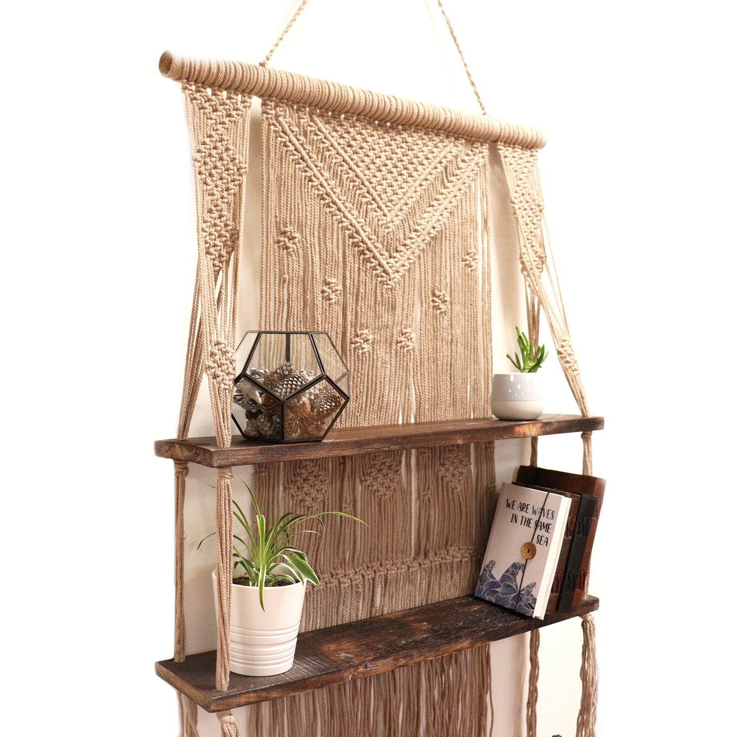 Handmade Macrame Hanging Shelves