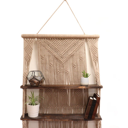 Handmade Macrame Hanging Shelves