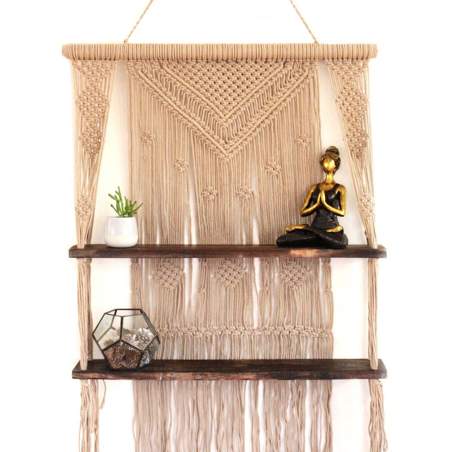 Handmade Macrame Hanging Shelves