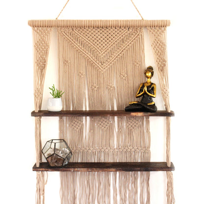 Handmade Macrame Hanging Shelves