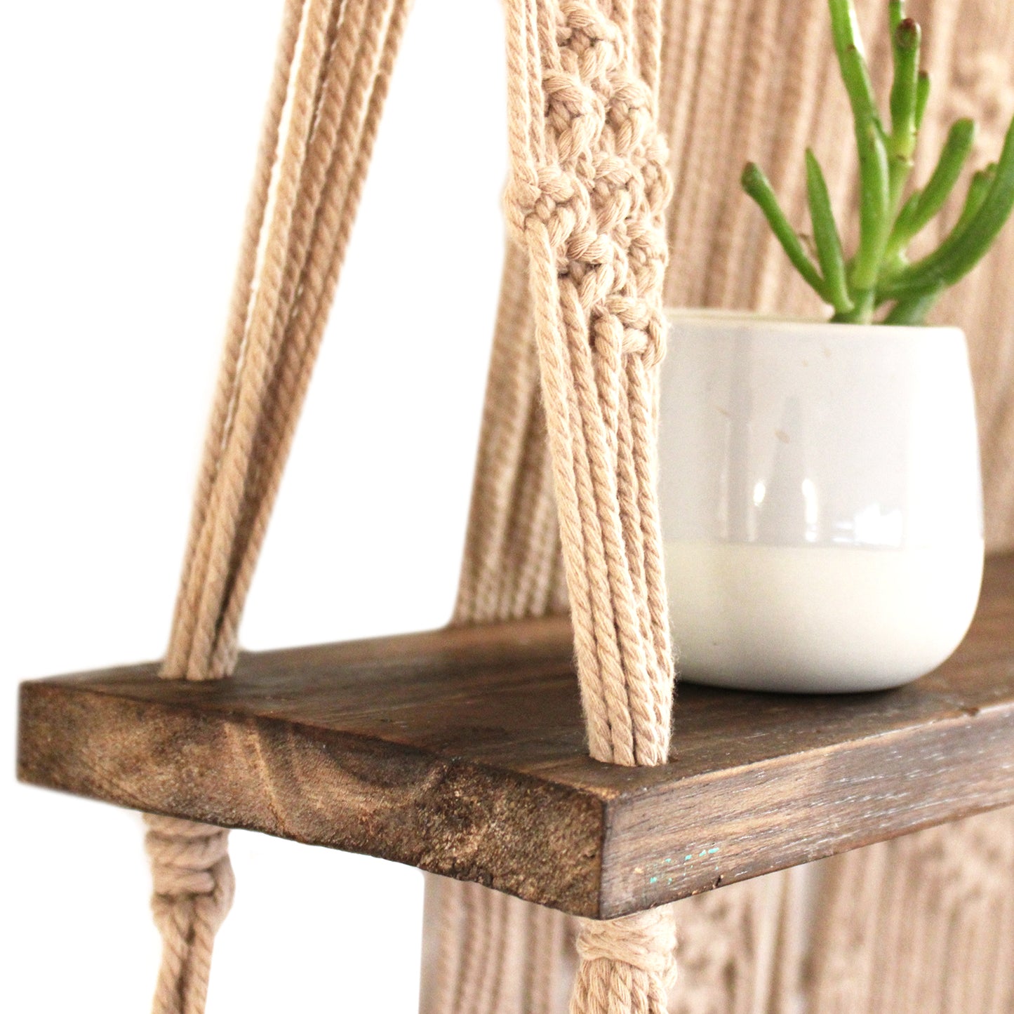 Handmade Macrame Hanging Shelves