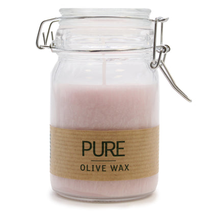 Pure Olive Wax Candle Jar - Antique Rose