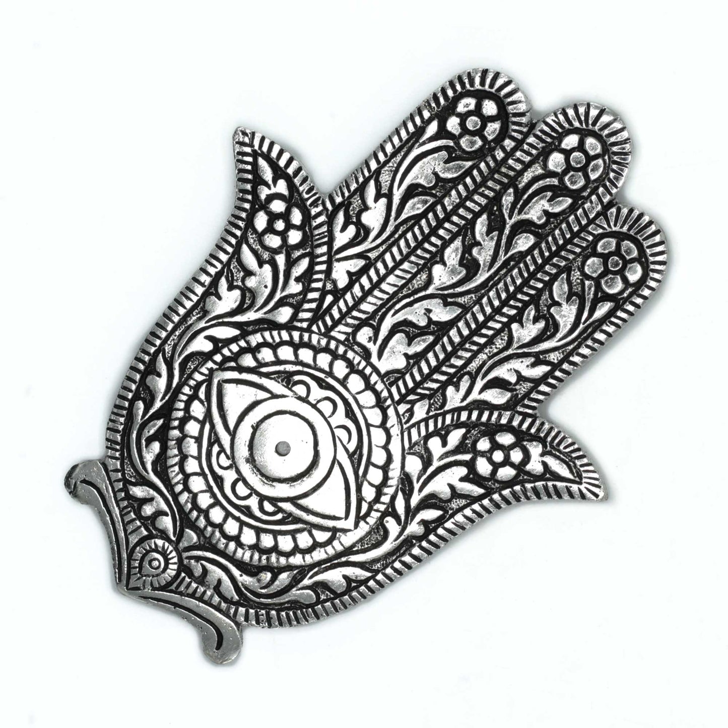 Aluminium Hamsa Incense Holder - 14cm