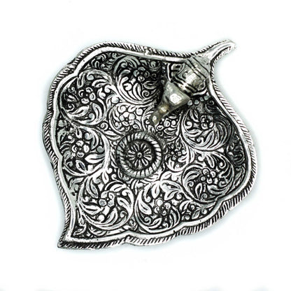 Aluminium Elephant Leaf Incense Holder - 11cm