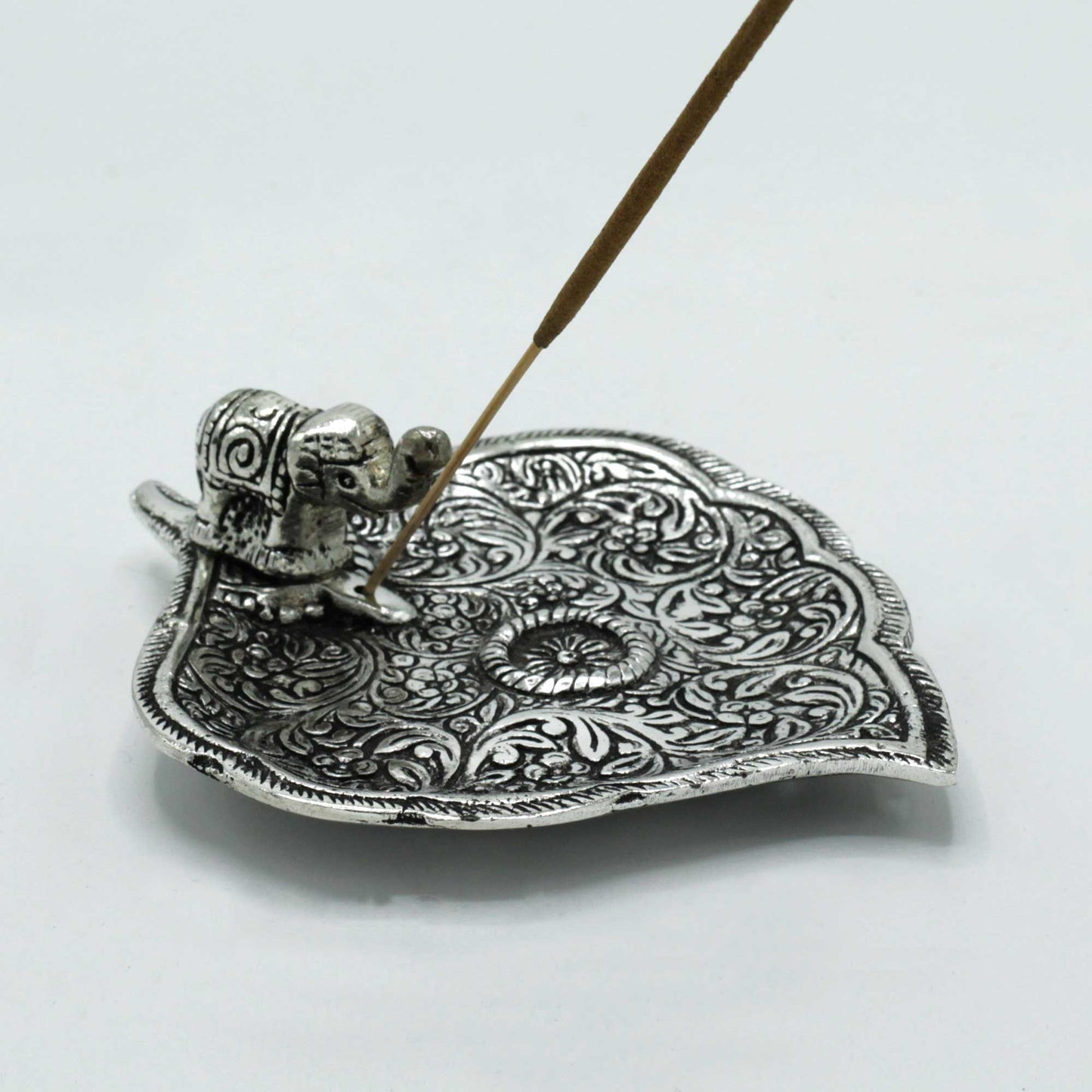 Aluminium Elephant Leaf Incense Holder - 11cm