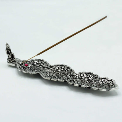 Aluminium Buddha Long Incense Holder - 20cm