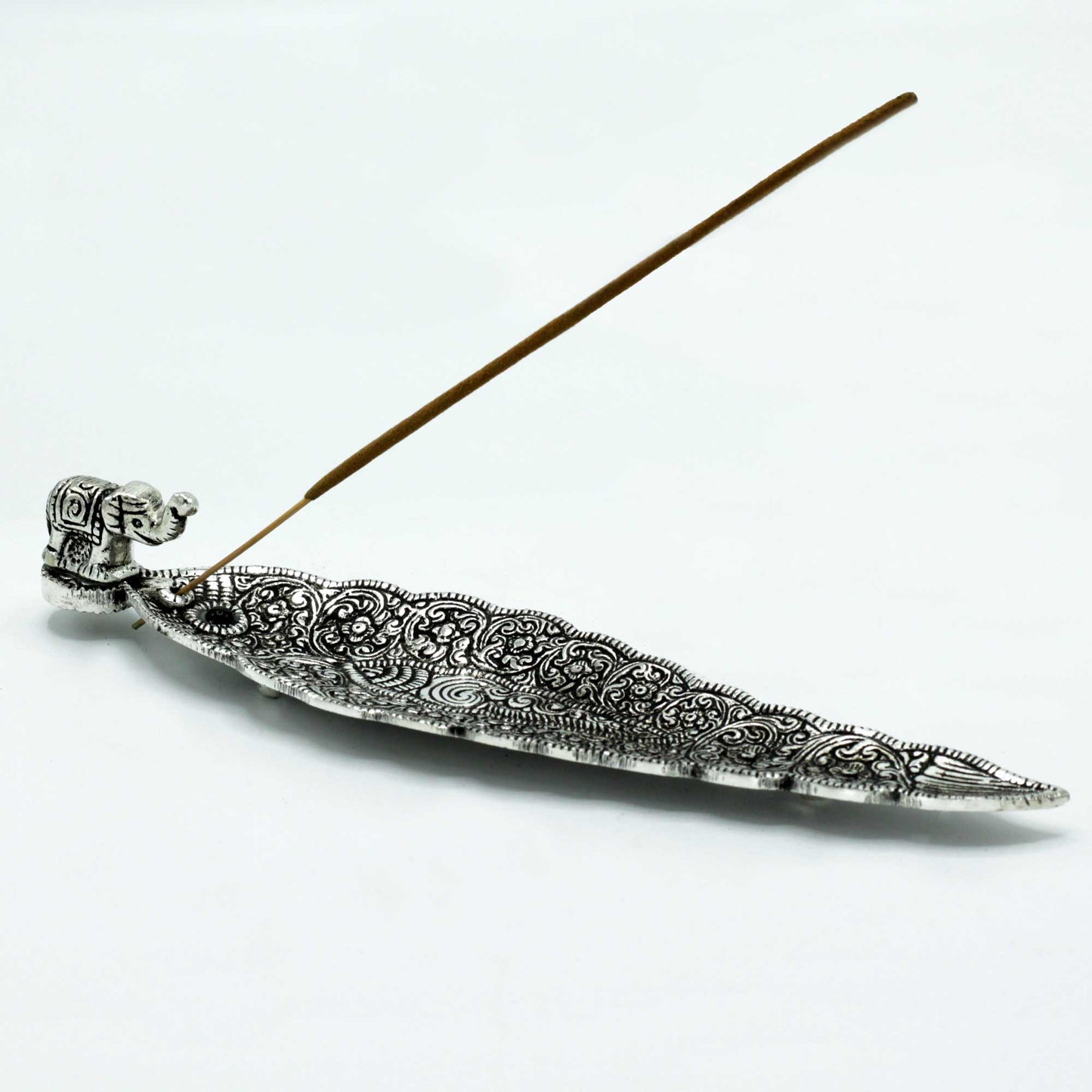 Aluminium Elephant Long Incense Holder -  20cm