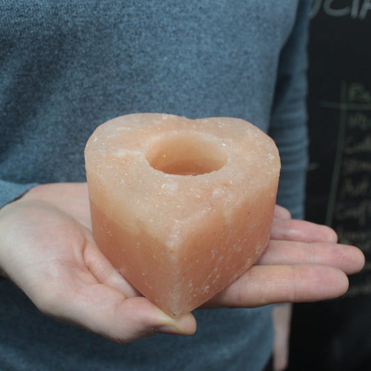 Himalayan Salt Candle Holder - Medium Heart