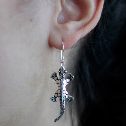 Sterling Silver Lizard Earrings