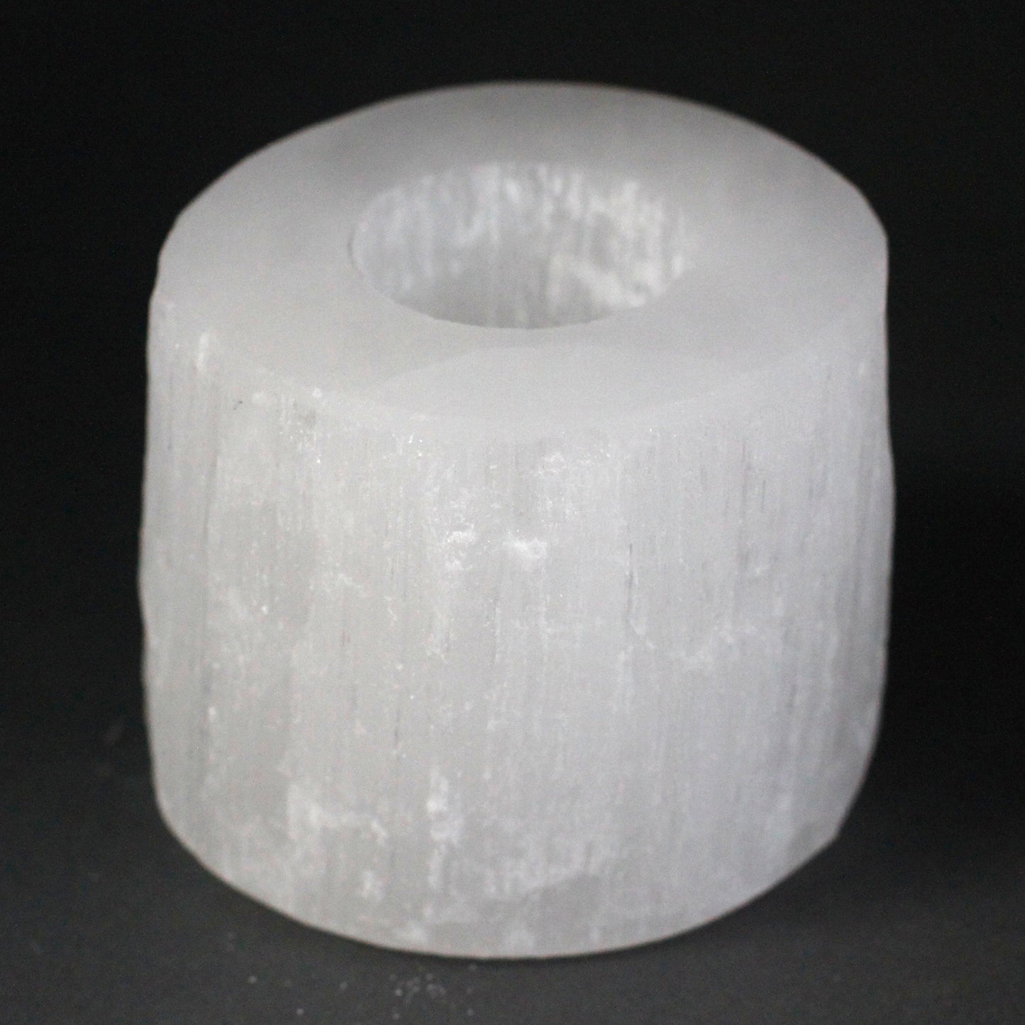 Selenite Crystal Cylinder Candle Holder