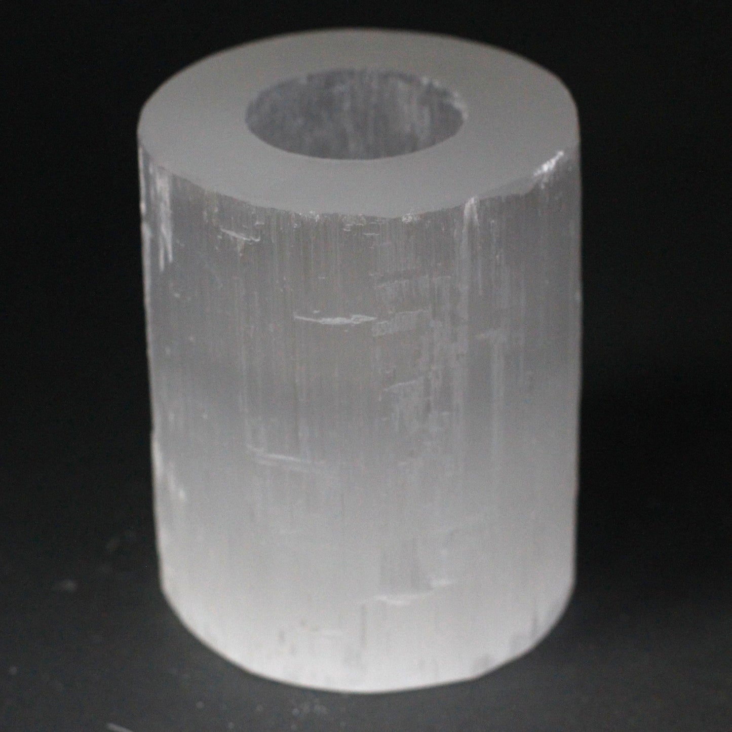 Selenite Crystal Cylinder Candle Holder